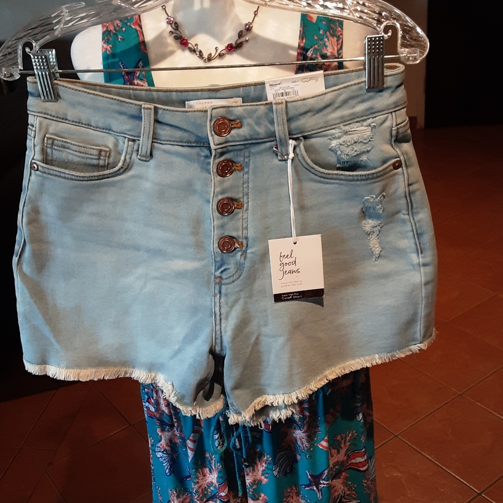 LC LAUREN Blue Shorts spandex